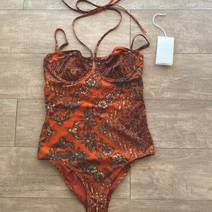 Ulla Johnson Nalani Maillot One Piece Swimsuit - clementine - M - NWT NEVER WORN